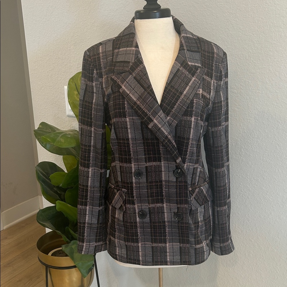 Anthropologie Plaid Double-Breasted Women's Jacket. NWT